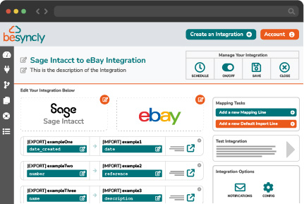 Sage Intacct and eBay integration interface